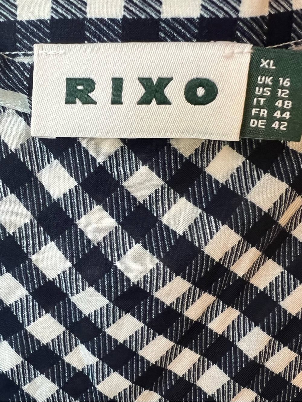 Rixo Tina Navy Gingham Midi Skirt XL - Picture 8 of 16